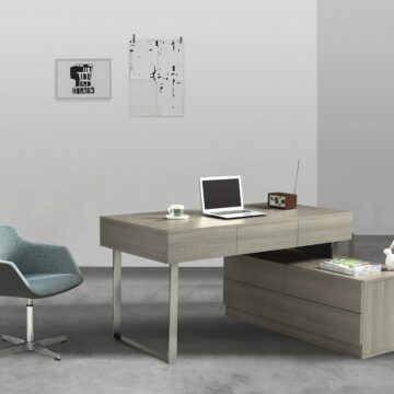 KD12 Modern Office Desk in Matte Grey