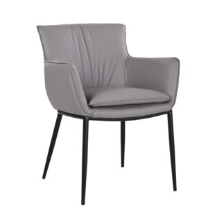 Kani Leather Armchair in Grey 821