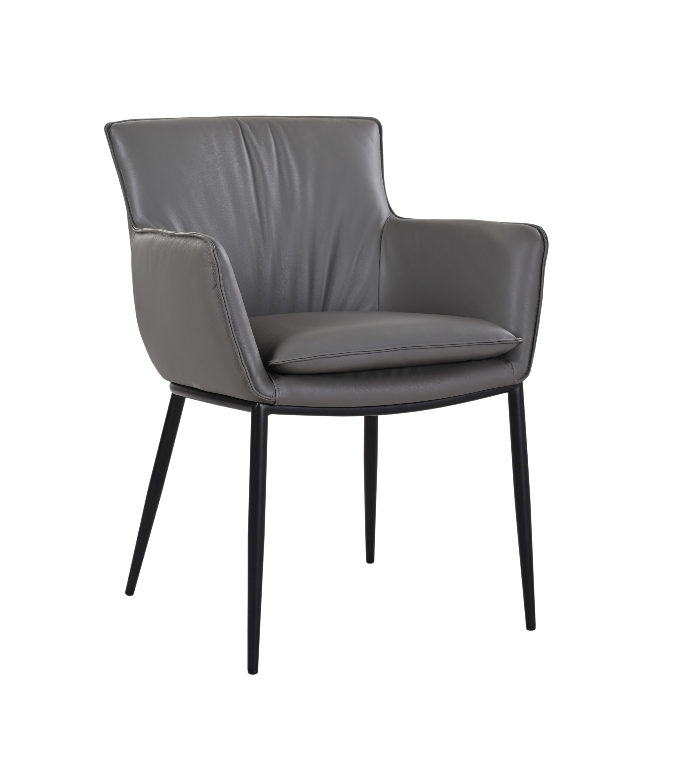 Kani Leather Armchair in Charcoal Grey 801
