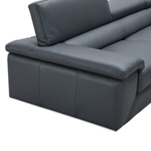 Kobe Premium Leather Sectional in Blue Grey