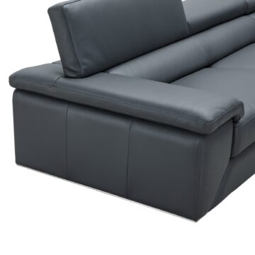 Kobe Premium Leather Sectional in Blue Grey