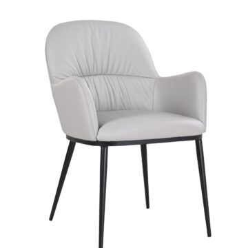 Kora Leather Armchair in Pewter 804