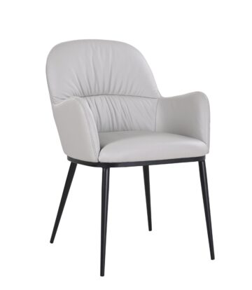 Kora Leather Armchair in Pewter 804