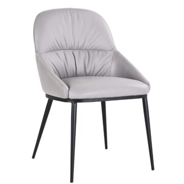 Kora Leather Chair in Pewter 804, Set of 2