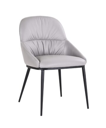 Kora Leather Chair in Pewter 804, Set of 2