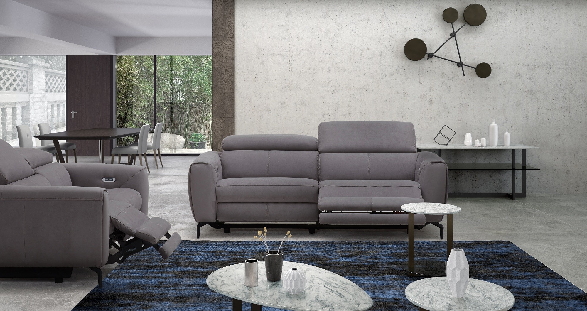 Lorenzo Motion Sofa Set in Grey Fabric - Image 11