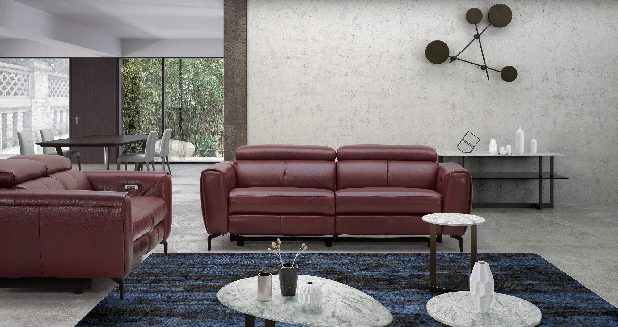 Lorenzo Motion Sofa Set in Merlot - Image 12