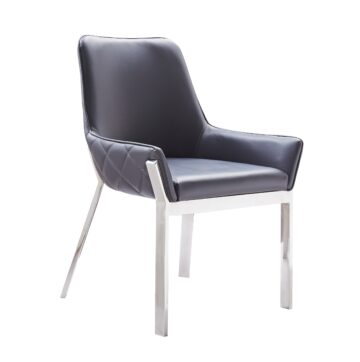 Miami Dining Chair in Grey, Set of 2