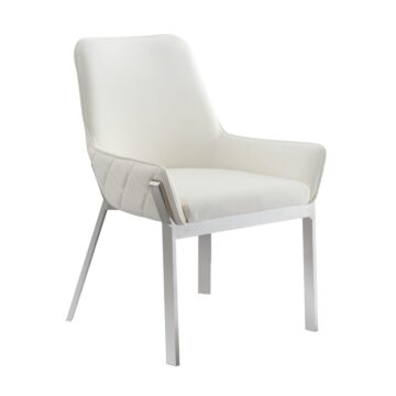 Miami Dining Chair in White, Set of 2