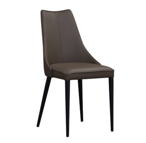 Milano Leather Dining Chair in Chocolate, Set of 2