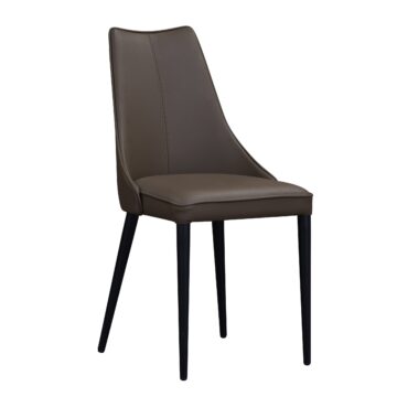 Milano Leather Dining Chair in Chocolate, Set of 2