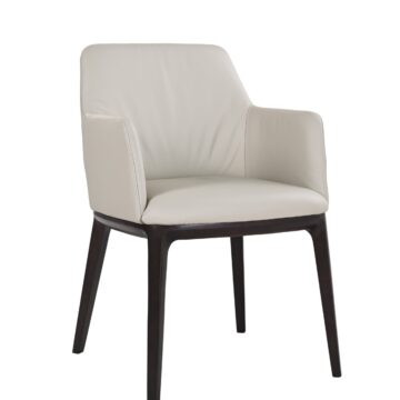 Osaka Leather Armchair in Light Grey 820