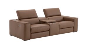 Picasso Love Seat In Caramel with Console