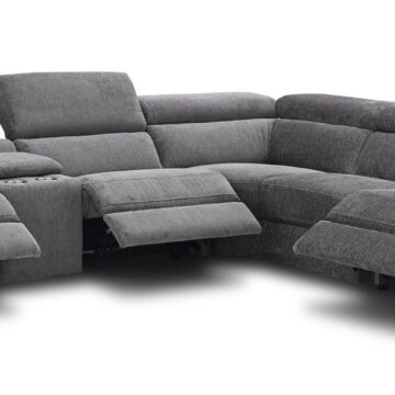 Picasso 6Pc Fabric Motion Sectional In Dark Grey
