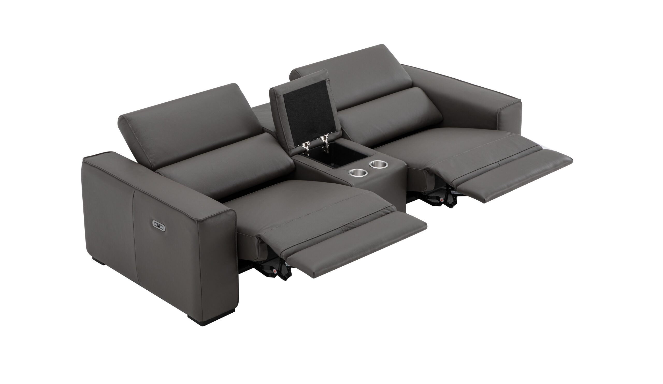 Picasso Love Seat In Dark Grey with console - Image 7