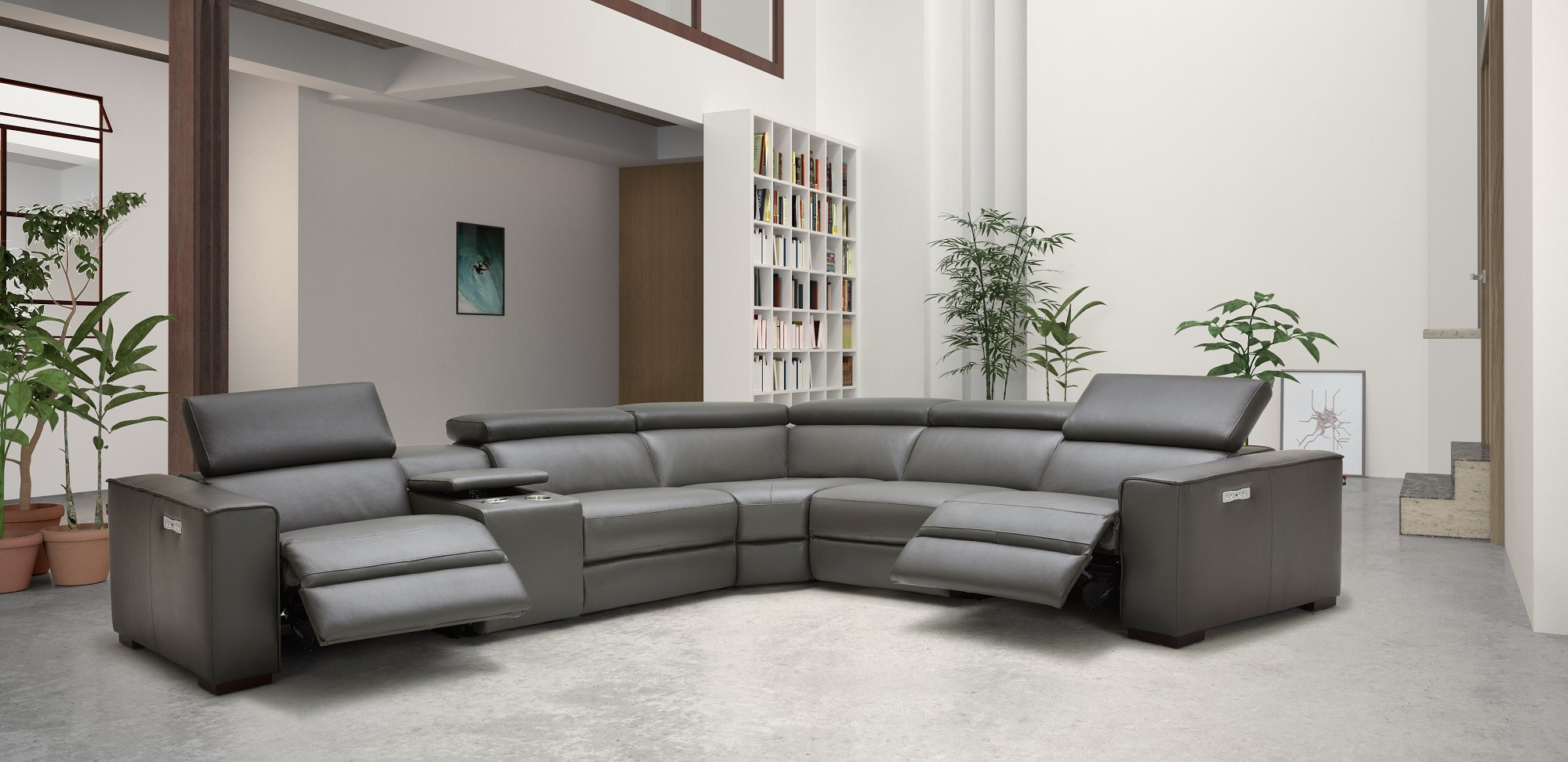 Picasso 6Pc Motion Sectional In Dark Grey - Image 12