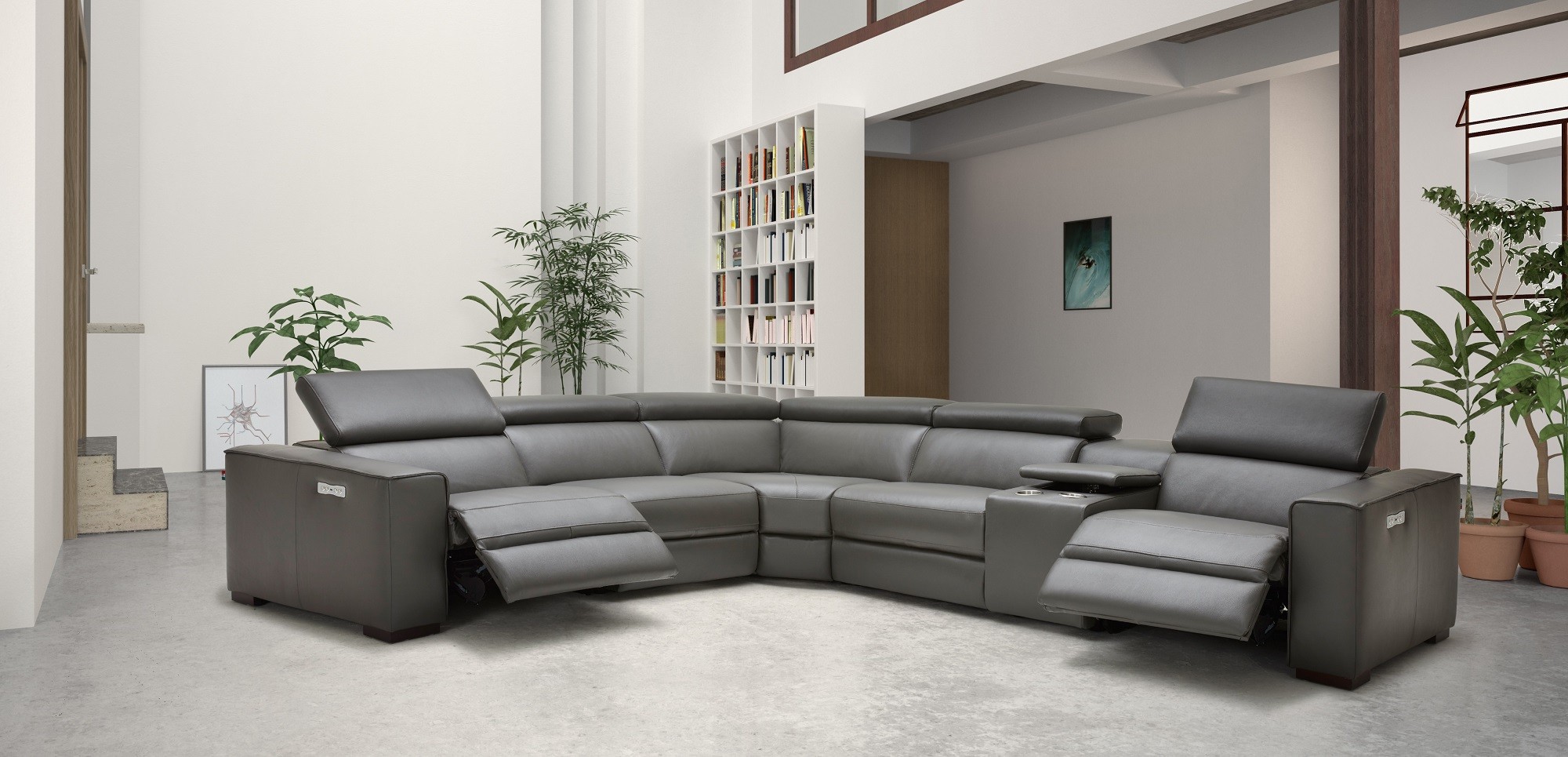 Picasso 6Pc Motion Sectional In Dark Grey - Image 13