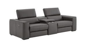 Picasso Love Seat In Dark Grey with console