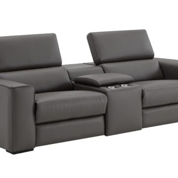 Picasso Love Seat In Dark Grey with console