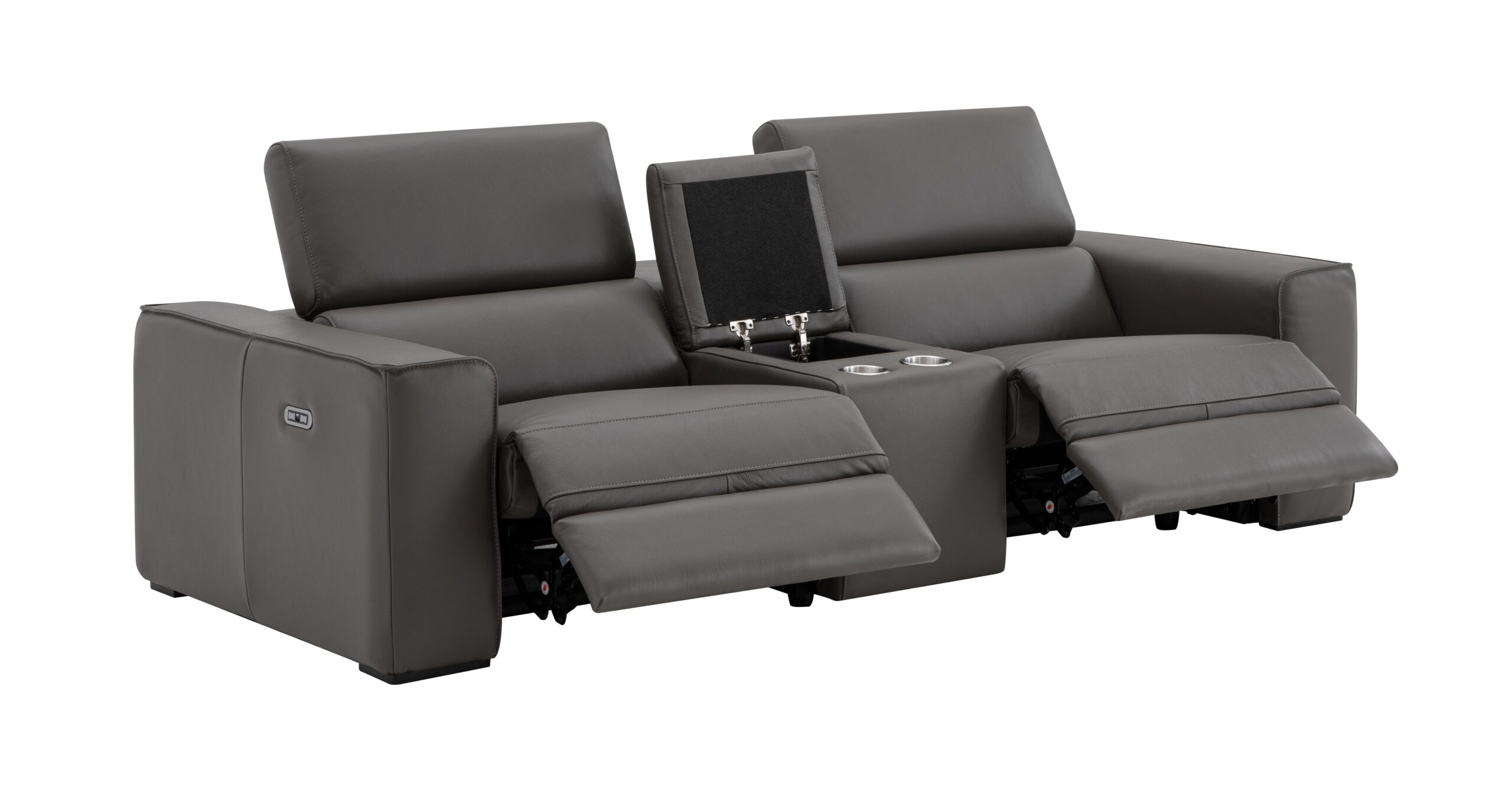 Picasso Love Seat In Dark Grey with console - Image 2