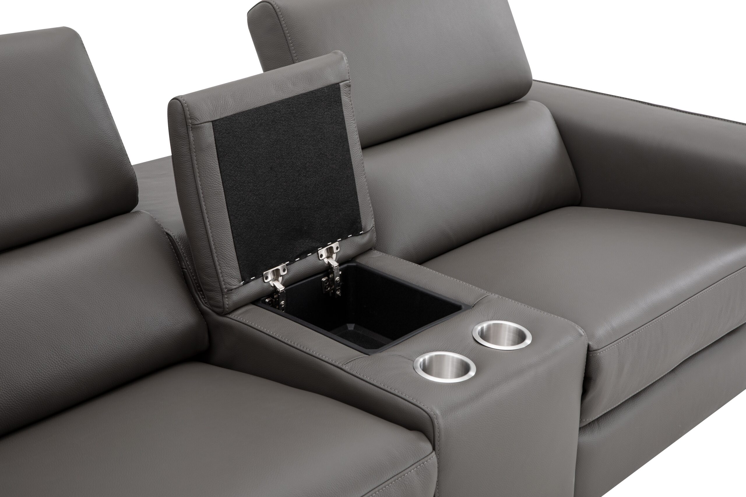 Picasso Love Seat In Dark Grey with console - Image 5