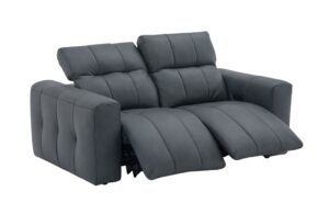 Prescott Leather Sofa Set in Dark Grey