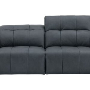 Prescott Leather Love Seat in Dark Grey