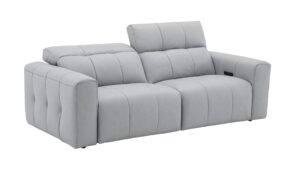 Prescott Leather Sofa in Light Grey