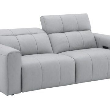 Prescott Leather Sofa in Light Grey