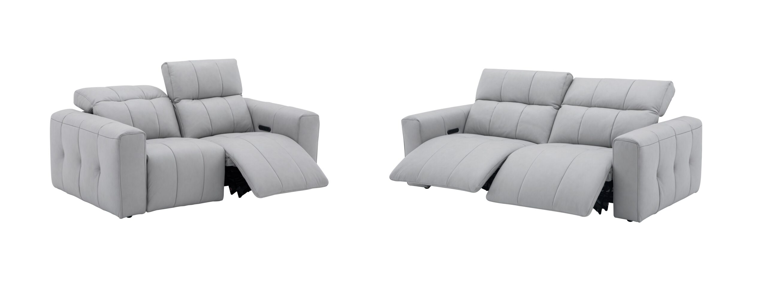Prescott Leather Sofa Set in Light Grey - Image 10