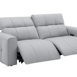 Prescott Leather Sofa Set in Light Grey