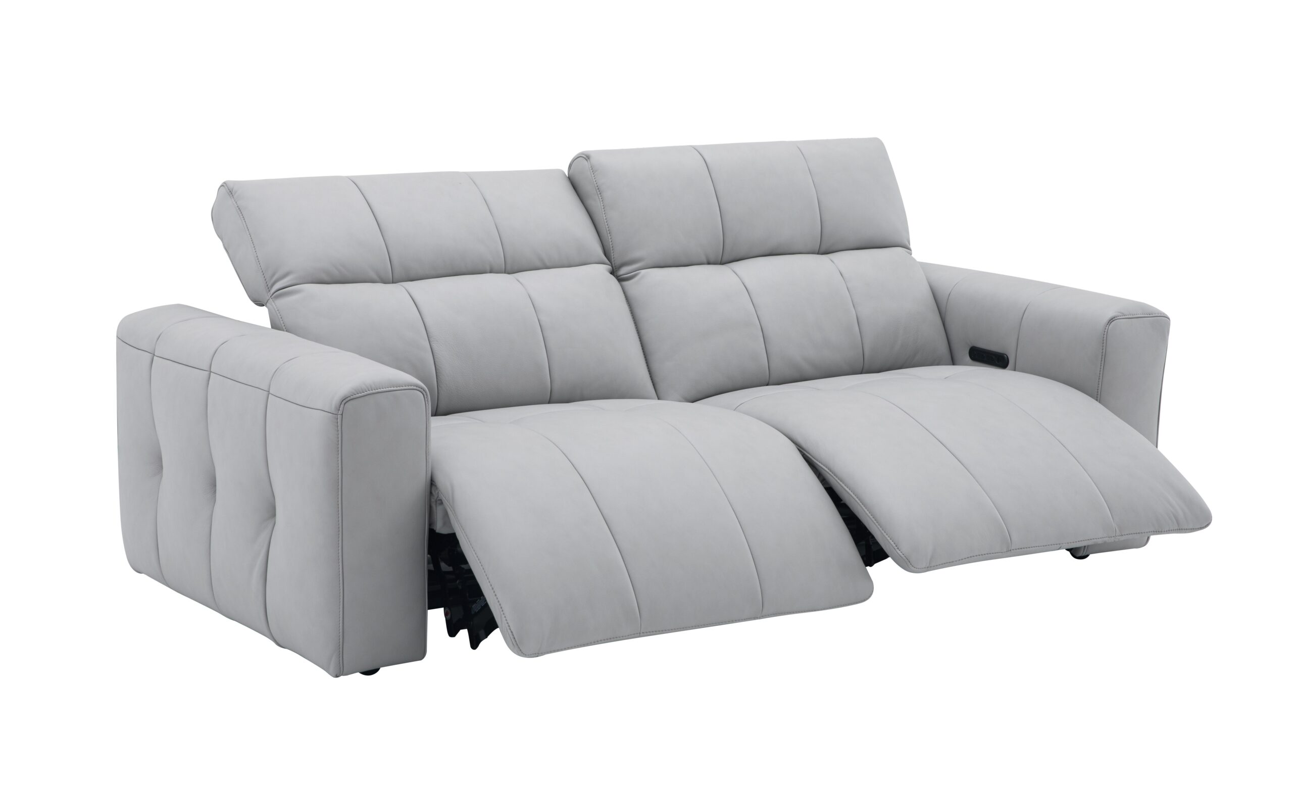 Prescott Leather Sofa Set in Light Grey