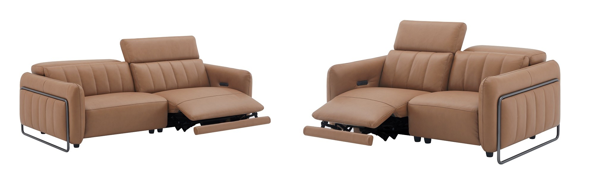 President Leather Sofa Set in Cognag - Image 11