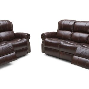 S057 Motion Leather Sofa, Love, and Chair
