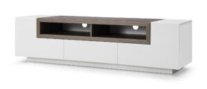 TV002 White High Gloss with Grey Veneer