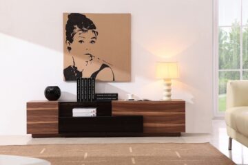 TV015 Walnut/Black Lacquer