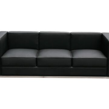 Cour Italian Leather Sofa in Black