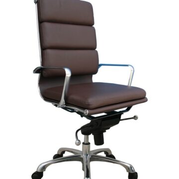 Plush High Back Office Chair In Brown