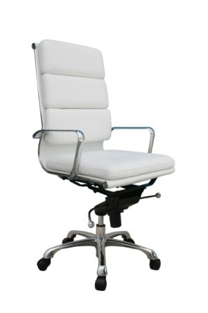 Plush High Back Office Chair In White