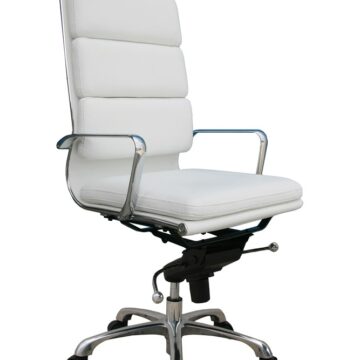 Plush High Back Office Chair In White