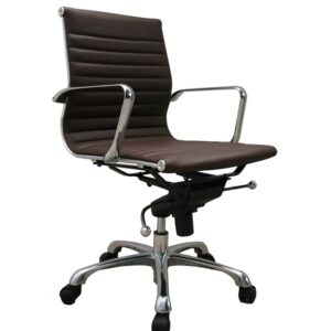 Comfy Low Back Office Chair In Brown
