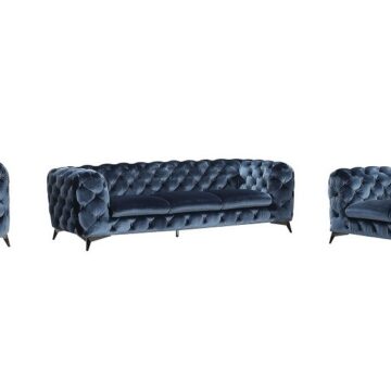 Glitz Blue Sofa Set