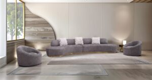 Moon Sectional & Chair in Dark Grey