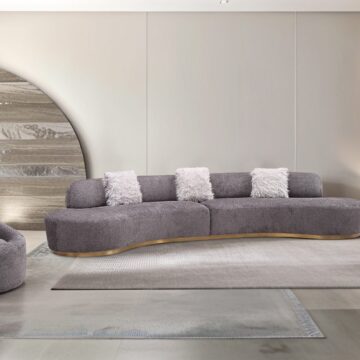 Moon Sectional & Chair in Dark Grey