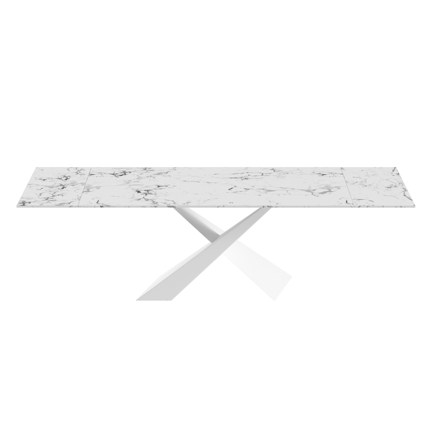 9113 White 63" Dining Table w/ext - Image 2