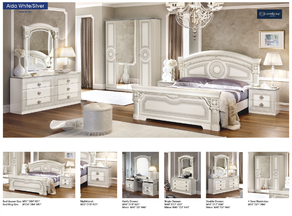 Aida Bed White w/Silver - Image 2