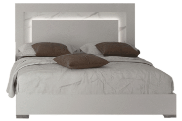 Carrara Bed with Frames White w/Light