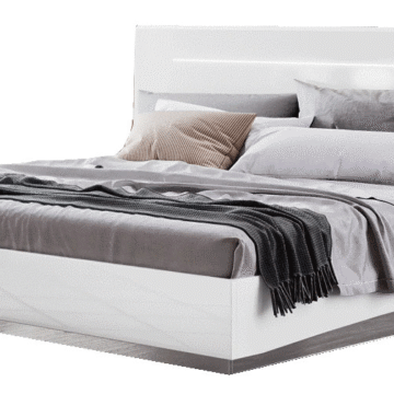 Onda LEGNO White Bed with Led Lights