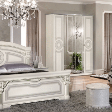 Aida Bedroom, White w/Silver, Camelgroup Italy