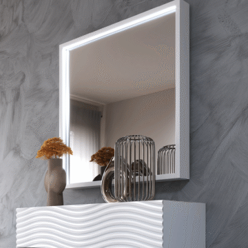 Wave WHITE mirror for Single dresser